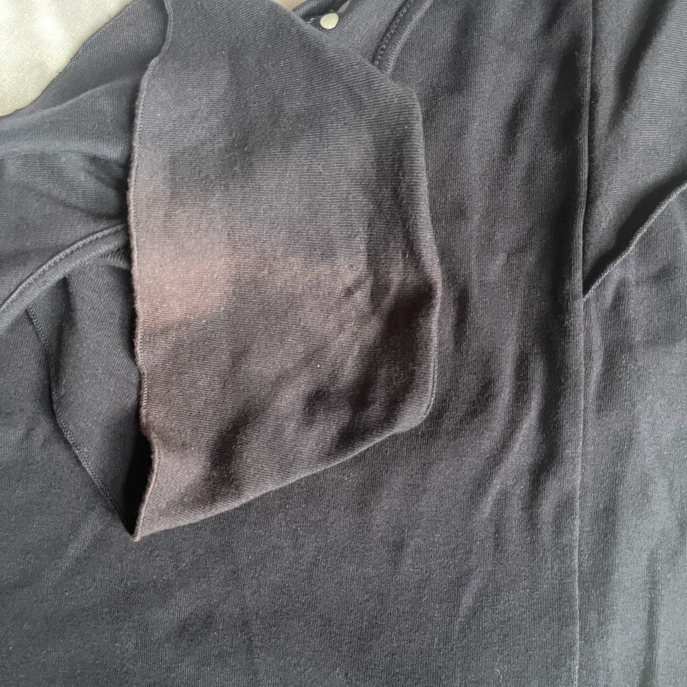 Three Dots Navy Blue Top Ruffle - Picture 3 of 3